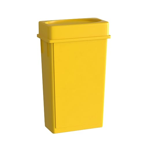 23 Gallon Yellow Slim Jim Trash Can by Krollen+Industrial