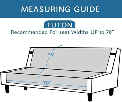 H.VERSAILTEX Reversible Futon Cover Water Repellent Armless Sofa Slipcover Washable Furniture Protector with Adjustable Elastic Strap Anti-Slip Futon Bed Cover for Dogs 70" Width(Desert Sage/Beige)