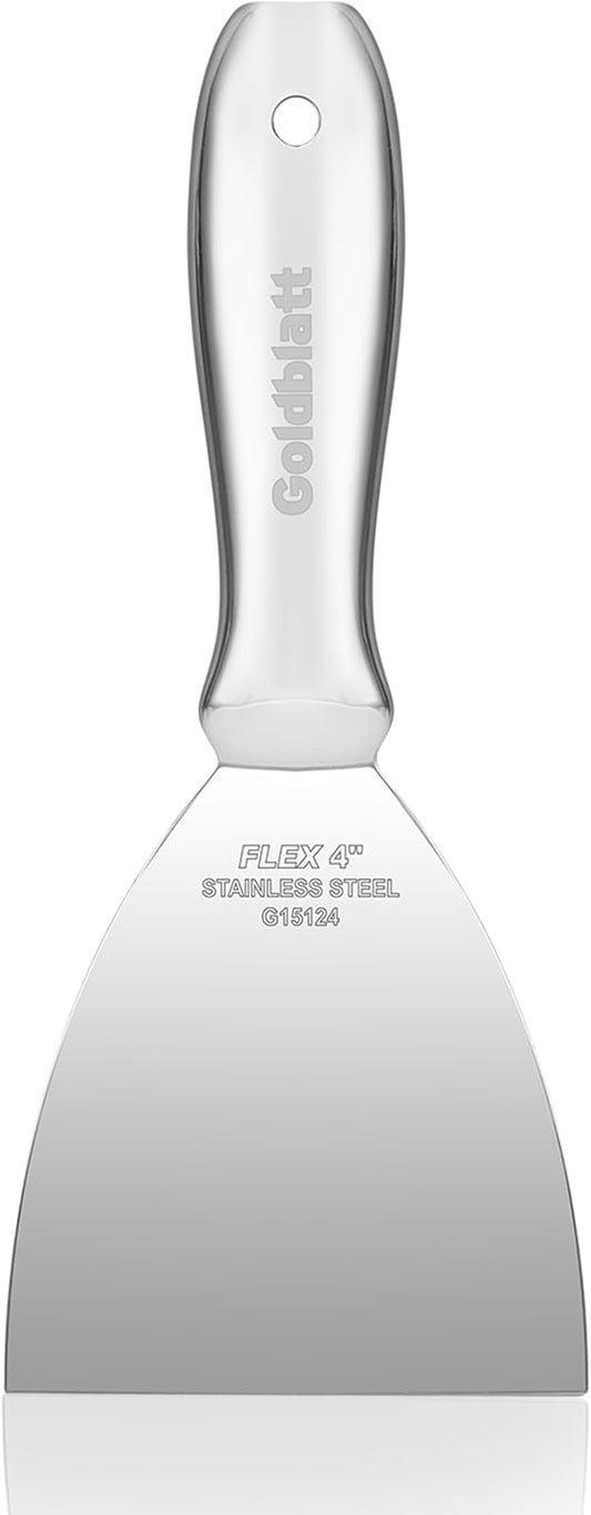 Goldblatt 4" Putty Knife, One-Piece Paint Scraper Tool, All Stainless Steel by GoldblattUSA