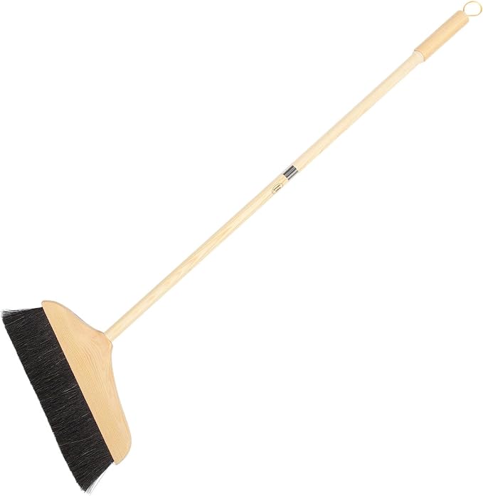 Mikikit Horsehair Broom with Long Handle Soft Pine Bristles Anti-Static Home - Image 9