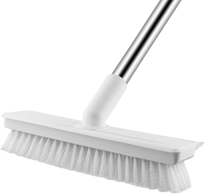 Floor Scrub Brush with Long Handle, 2 in 1 Scrape Brush Stiff Bristle Floor - Image 8