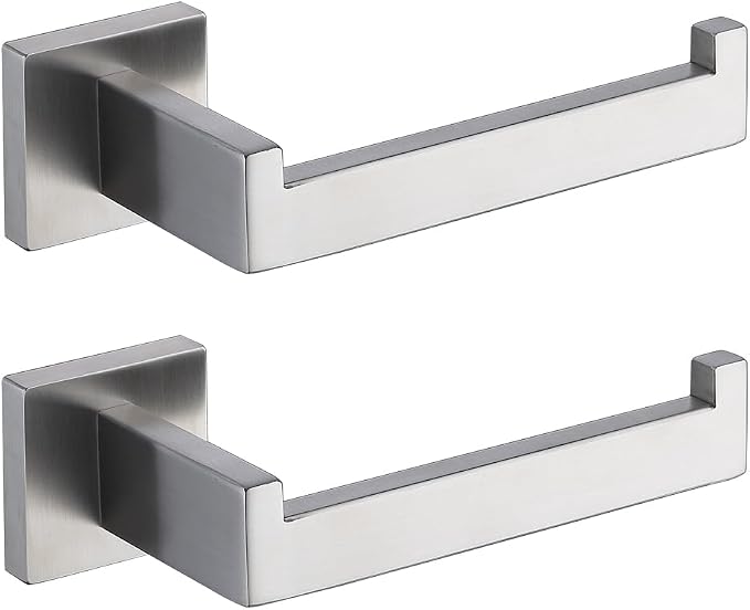 TASTOS Toilet Paper Holder Brushed Nickel 2 Pack, Toilet Tissue Roll Holders by TASTOS