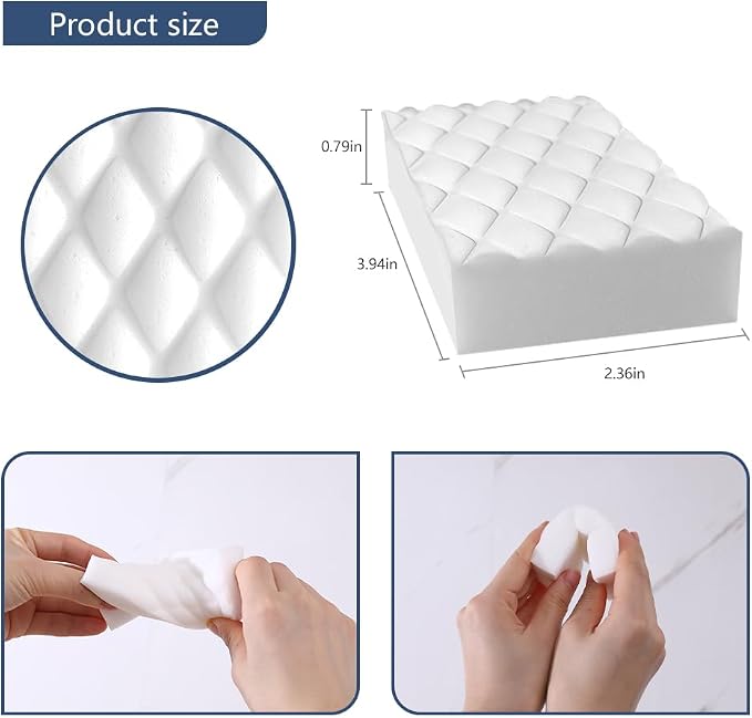 Melamine Sponge, 50 Pack 2X Density Magic Sponges Eraser in Bulk, Melamine Foam - Image 6