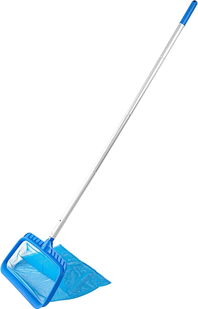 Pool Skimmer - Pool Net with Pole, 4 Section, 26.4"-66.5" Thick Adjustable by Tavaleu