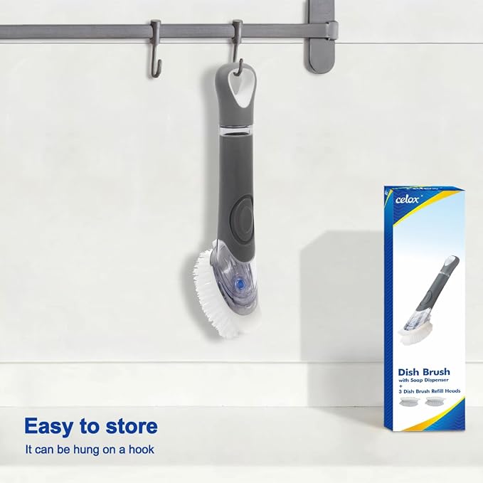CELOX Dish Brush with Soap Dispenser, Heavy Duty Dishwand Kit, Includes 1 Wand - Image 7