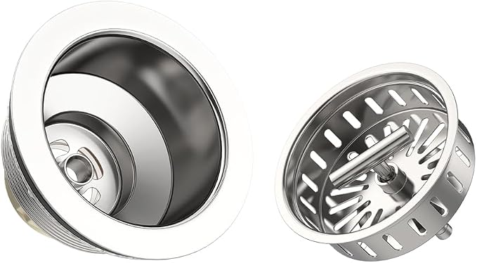 KONE 3-1/2 Inch Kitchen Sink Drain Strainer Assembly Made by All Stainless Steel - Image 4