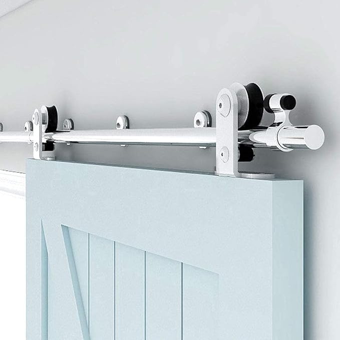 TSMST 14FT Sliding Barn Door Hardware Kit, Top Mount Stainless Steel Heavy Duty - Image 2