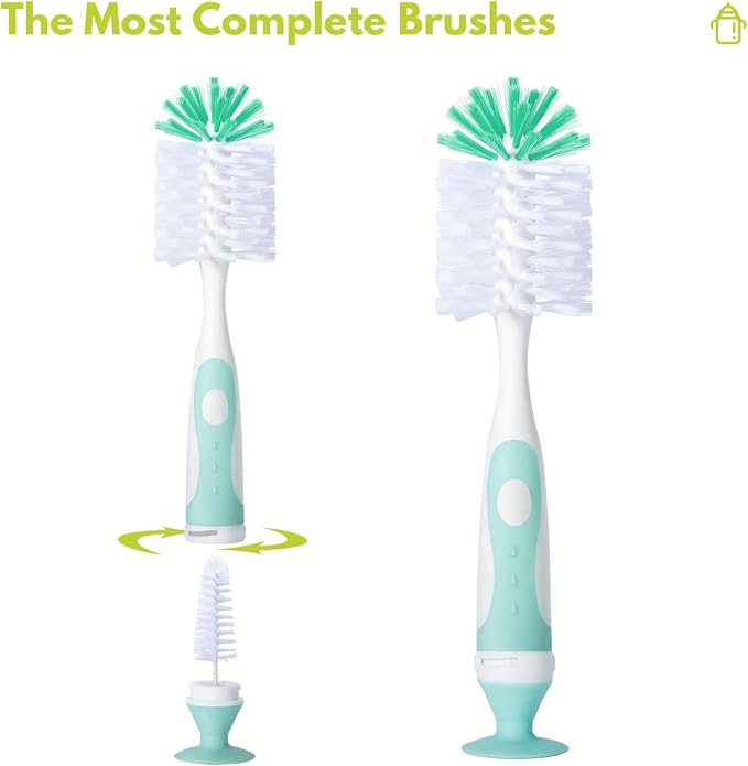 2 Pack Baby Bottle Brush with 4 Pack Straw Brushes, 10.2" Nylon Brushe with - Image 5
