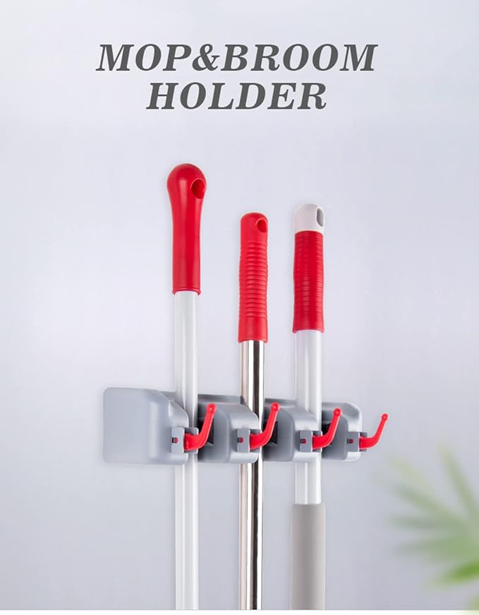 Broom and Mop Holder Wall Mount -Mop and Broom Storage Rack Wall Mounted - Image 2