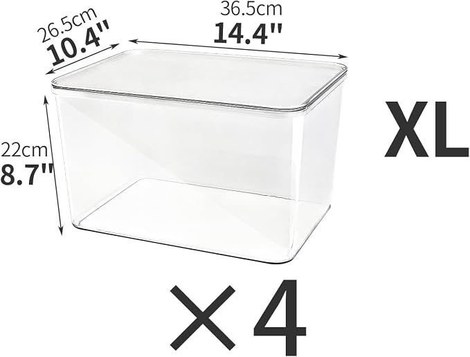 4-Piece Set, Plastic Storage Bin - Image 6