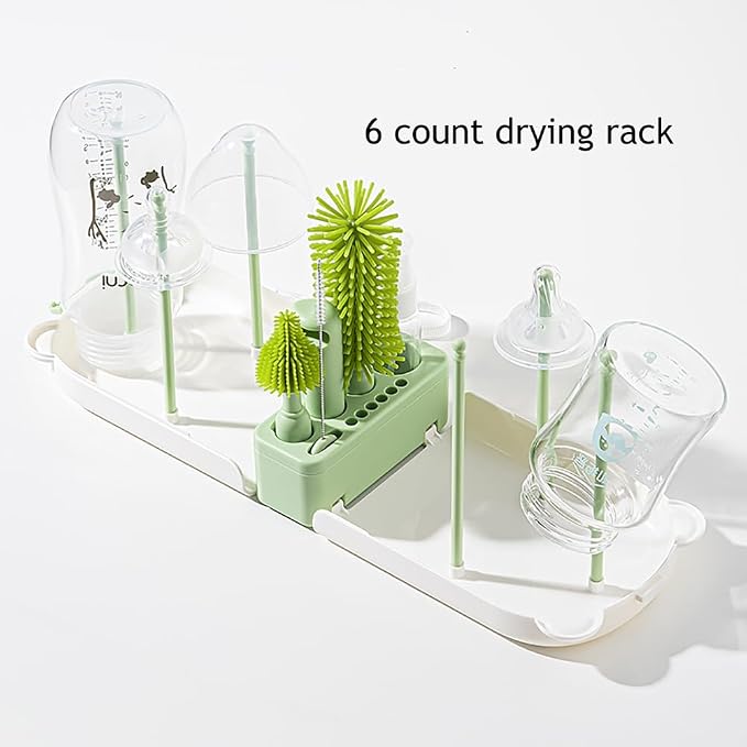 6-in-1 Travel Baby Bottle Brush Set, Silicone Brush Kit - Image 4