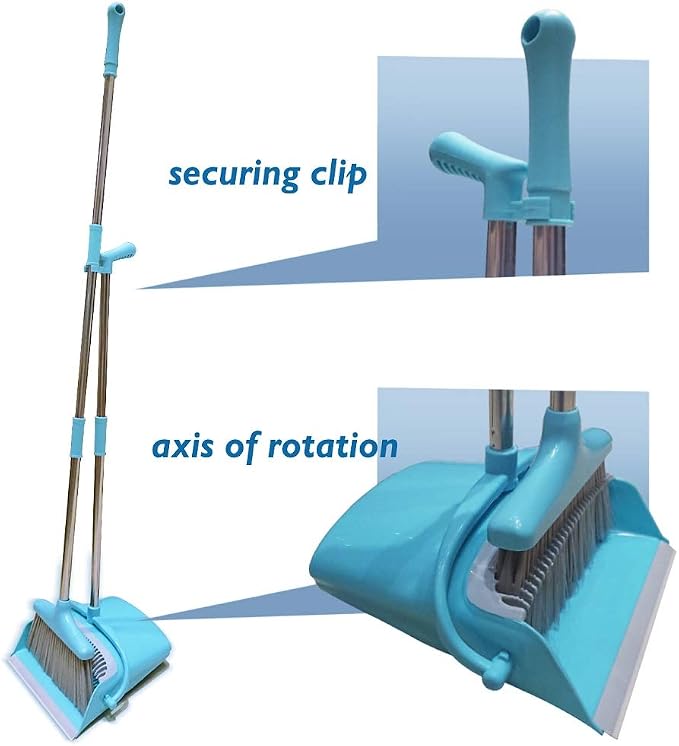 Broom and Dustpan Set Lightweight Upright Lobby Broom and Dust Pan Combo - Image 3