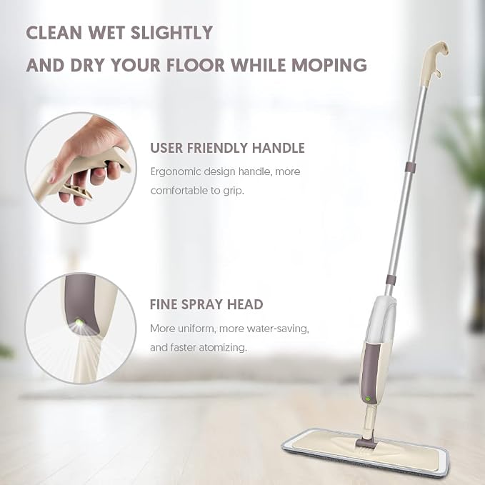 HOMTOYOU Spray Mops for Floor Cleaning: Wet Floor Mop - Image 3