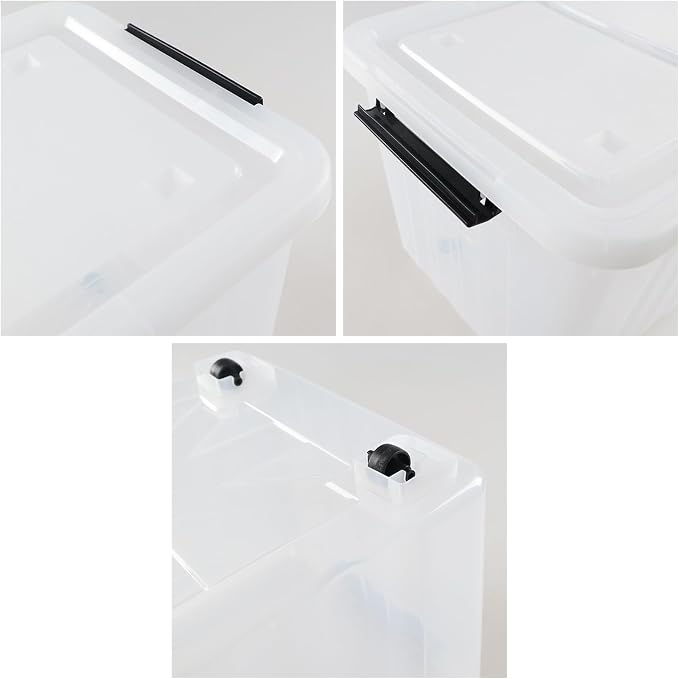 4-Pack 42 L Clear Plastic Storage Container Bin - Image 4