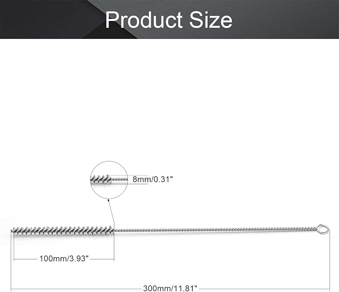 Utoolmart Steel Wire Cleaning Brush, Spiral Power Tube Brush, Steel Wire Tube - Image 2