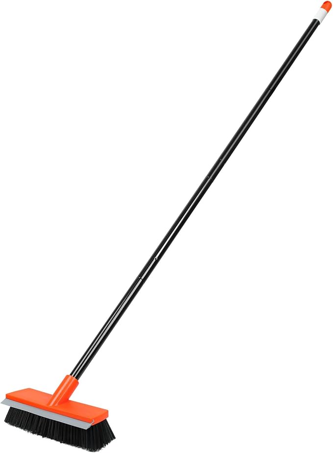 Deck Brush with Long Handle, Stiff Bristle Floor Scrub Broom, Snow on Carpet - Image 8