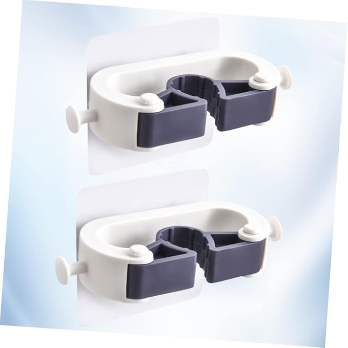 VOSAREA 2pcs Punch Mop Holder and Broom Organizer Wall Mounted Cleaning Tools - Image 3