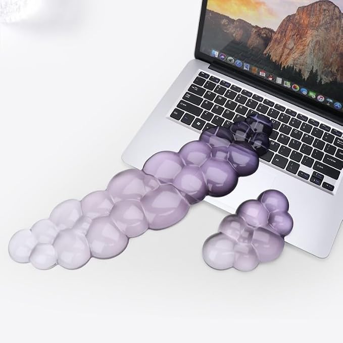 YOWKA Ergonomic Wrist Rest Set for Keyboard and Mouse, Cooling Gel Support - Image 8