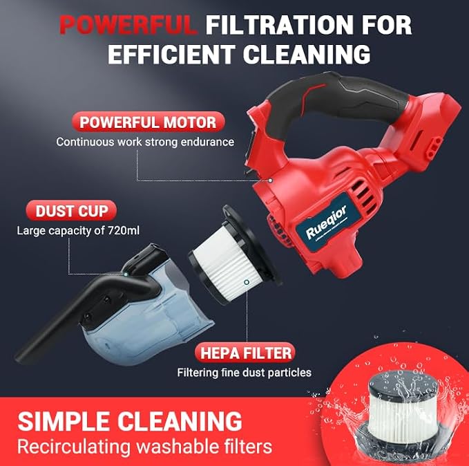 Cordless Vacuum Cleaner for Milwaukee M18 Battery, 5 in 1 Handheld Electric - Image 4