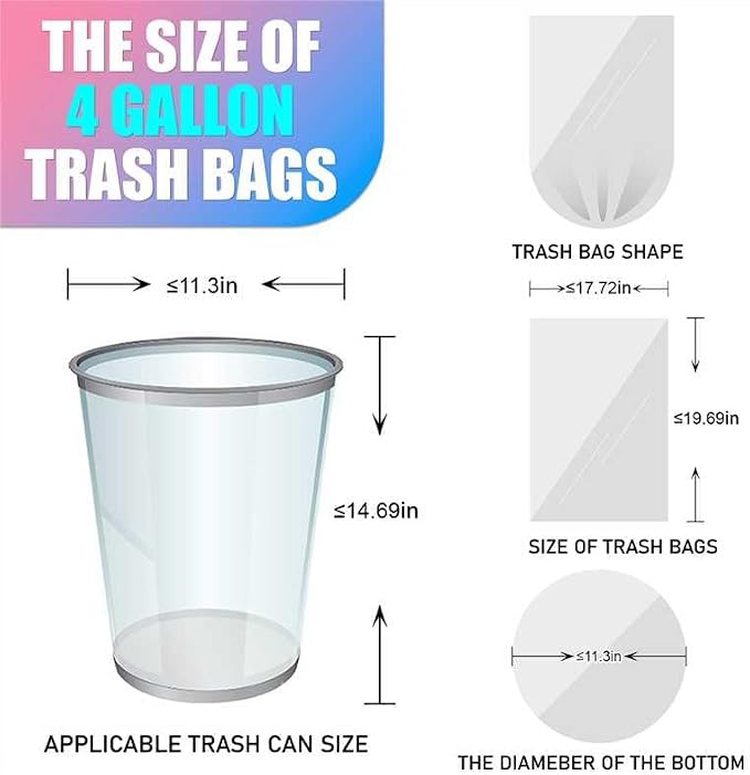 300 Count 4 Gallon Small Trash Bags - Image 3