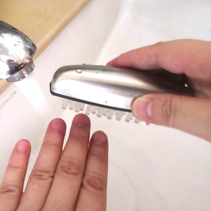 Hand and Nail Brush cleaner, Stainless Steel Soap, fingernail toe Cleaning - Image 4