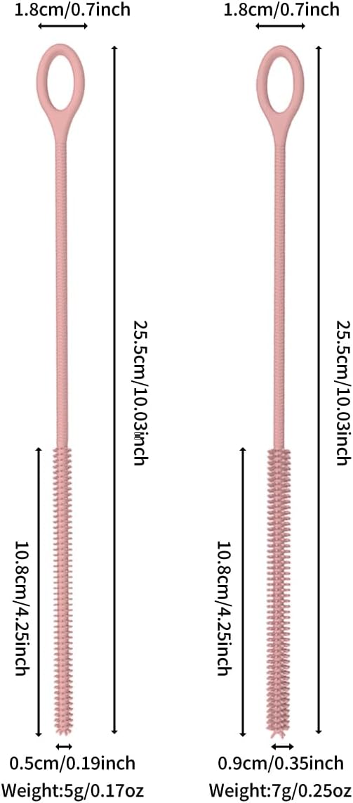 4PCS Silicone Straw Cleaner Brush, Reusable Straw Brush Extra Long - Image 2
