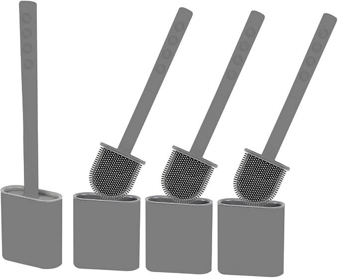 Modern Minimalist Silicone Toilet Brushes & Holders by WeArtLeaves