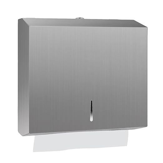 Paper Towel Dispenser Wall Mount, Brushed Stainless Steel Commercial Paper by Stardrix