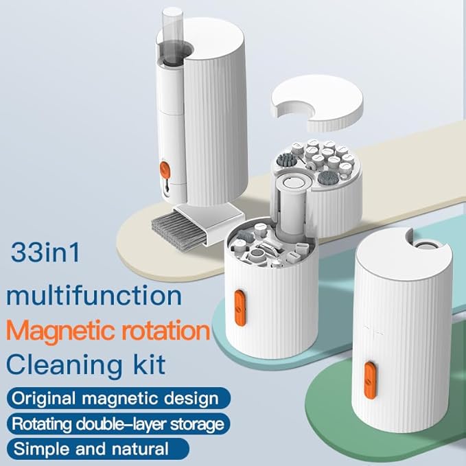 GK GAMAKAY Keyboard Cleaning Kit, 33-in-1 Multifunctional Magnetism Rotating - Image 3