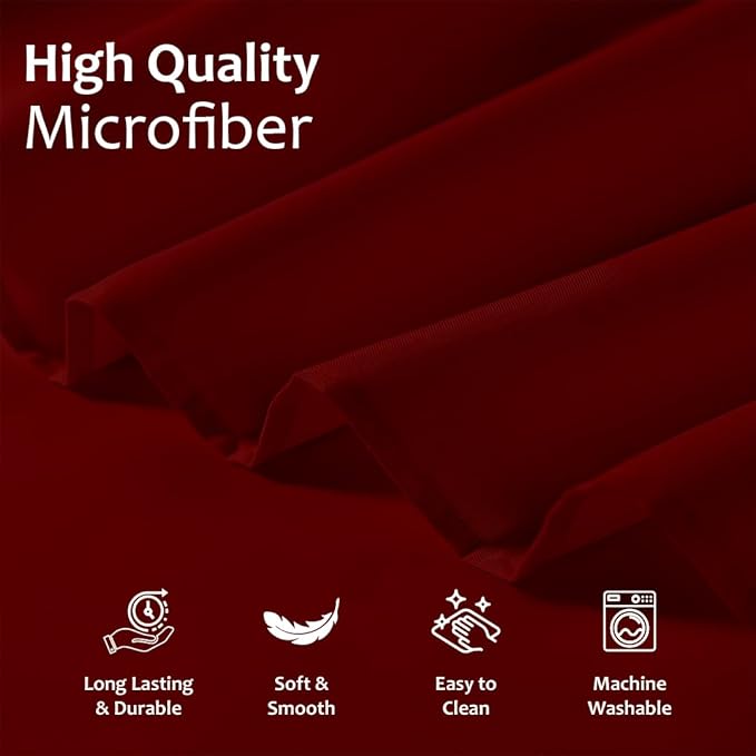 Shreem Linen Ruffled Bed Skirt with Split Corners, Gathered Style, 100% Microfiber, 21-Inch Drop, Dust Ruffle Bedskirt with Platform, Twin-XL, Burgundy