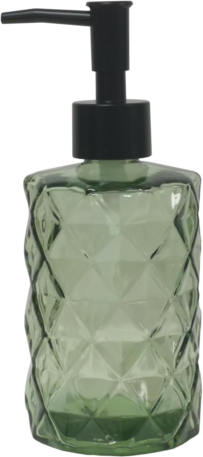 Green Glass Soap Dispenser, 12oz Bathroom Hand Dispenser, Lotion Dispenser by YYTSGG