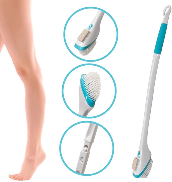 Miracle Foot Brush 30" w/ Scrubbing Pumice Stone and Shower Grip Handle - Image 4