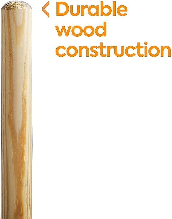 Professional 60" Wood Push Broom Handle, Threaded Metal Tip - Image 5