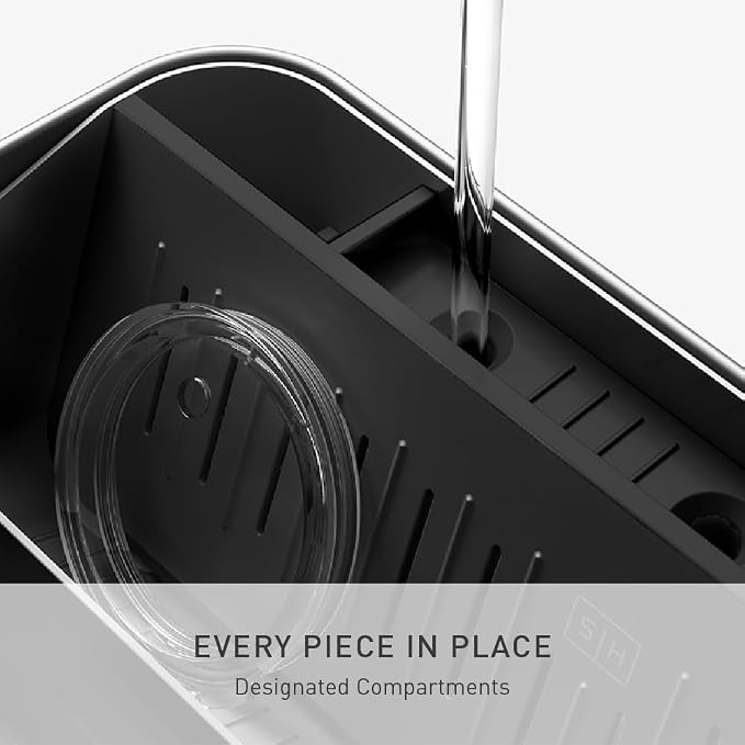 simplehuman Bottle Dock, Steel Frame Fast Drying Bottle Rack, Three-Compartment - Image 4