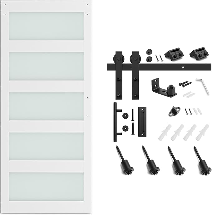SmartStandard 34 x 84 in Glass Barn Door - Image 7