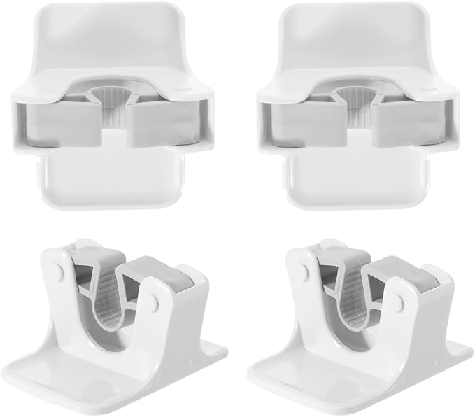 Amosfun 4pcs Broom Holder Wall Mount Mop Grippers Self Adhesive No-Drill Mop by Amosfun