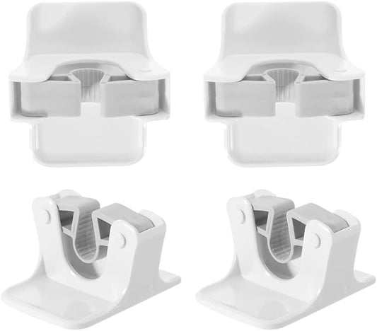Amosfun 4pcs Broom Holder Wall Mount Mop Grippers Self Adhesive No-Drill Mop by Amosfun