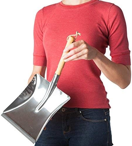 REDECKER Stainless Steel Dust Pan, Large Wood Handle Dustpan - Image 2