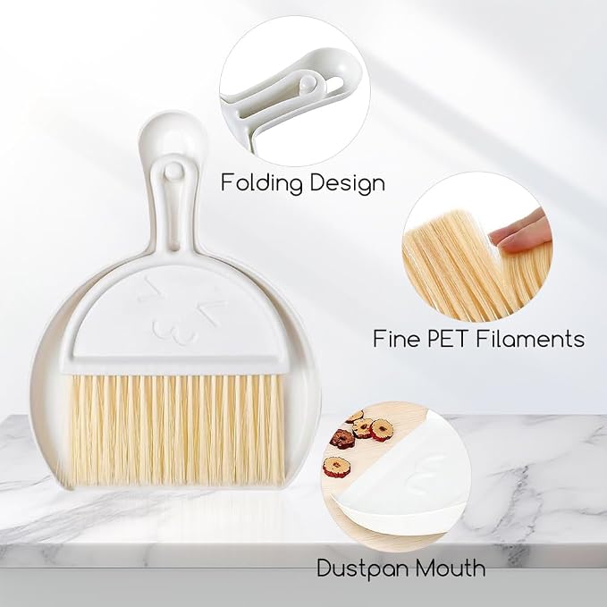 Mini Dust Pan with Broom Set, Small Broom and Dustpan Set Mini Hanging - Image 4
