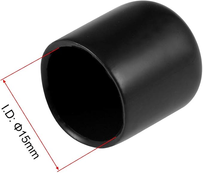 uxcell 20pcs Rubber End Caps 15mm ID Vinyl Round Tube Bolt Cap Cover Thread - Image 3