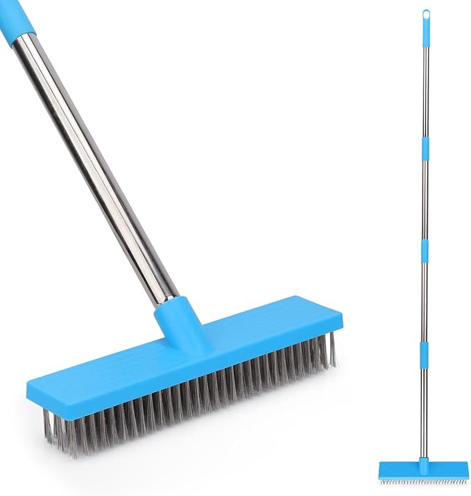 Heavy Duty Wire Broom with 70.8" Telescopic Handle: Stainless Steel Outdoor by BeiLan