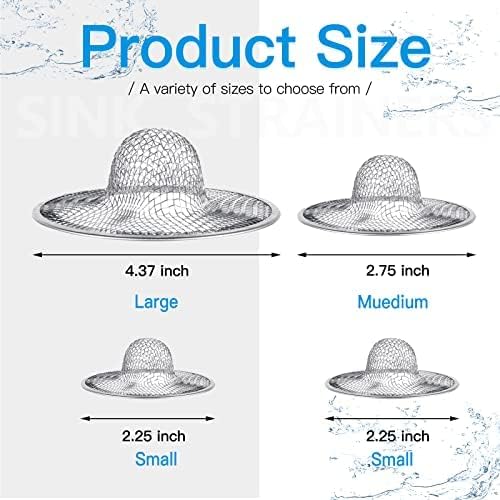 Maxware 4PCS Heavy Duty Stainless Steel Sink Strainer, Sink Basket Set - Image 3
