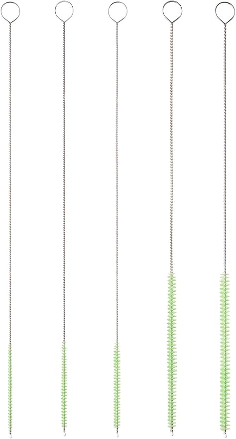 10" Tube Cleaning Brush Set, 5 Pack Small, Extra Long Nylon Straw Brushes - Image 2