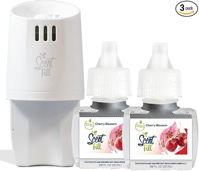 Scent Fill Cherry Blossom Plug in Air Freshener, Scented Oil Refills, 2 Refills by ScentFill