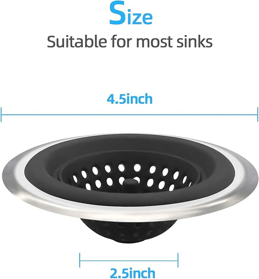 Mi hogar Sink Drain Strainer 2 Pack, 4.5” Wide Rim Silicone Kitchen Sink - Image 2
