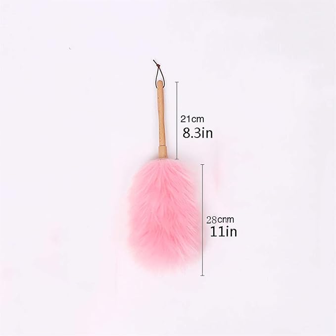 Pure Lambs Wool Duster with Wood Handle, Fluffy Lambswool Duster, Thicken - Image 2