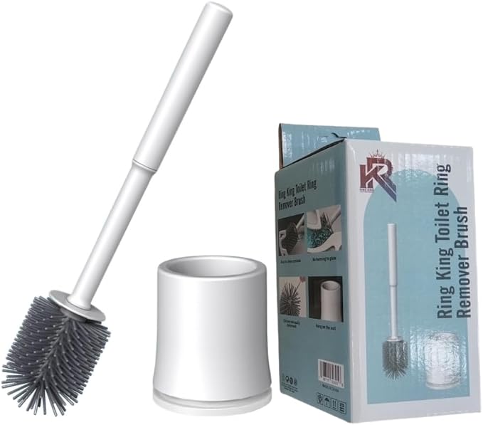Ring King Toilet Ring Remover Silicone Toilet Brush and Holder Set| This by RingKingToiletRingRemover