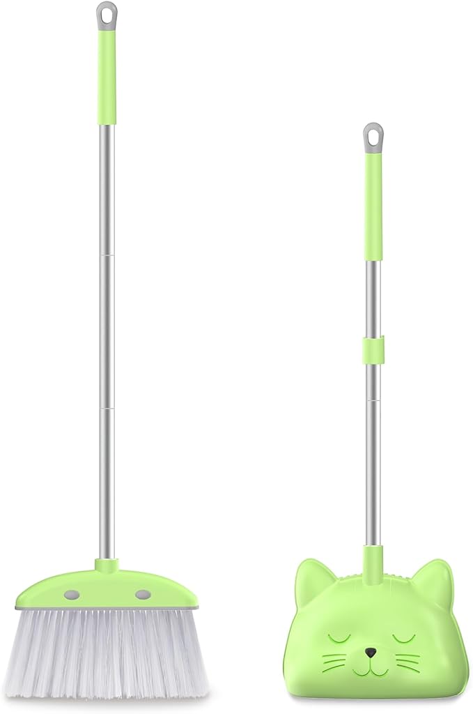 Mini Broom with Dustpan for Kids, 28-in Handle Kids Broom and Dustpan Set for by NACENA