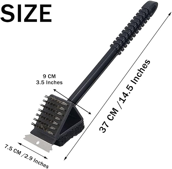 3-in-1 BBQ Grill Cleaning Brush, Brush Outdoor BBQ Cleaner Accessories Brush - Image 3