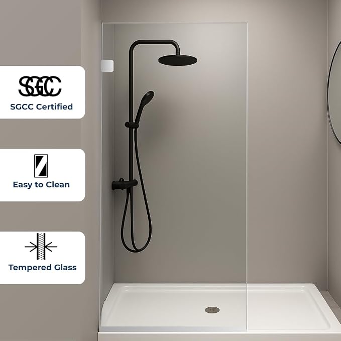 Custom Cut to Size 3/8" Shower Glass Panel - Image 3